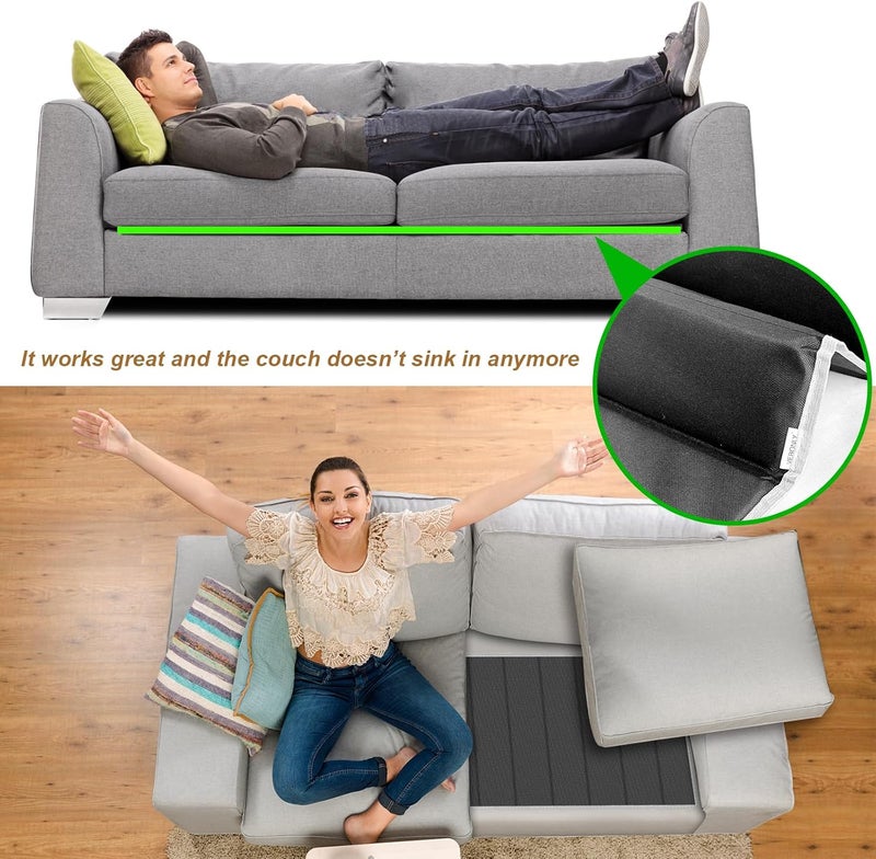 VERONLY Heavy Duty Couch Cushion Support Board to Fix Sagging Sofas, 17"x66" Sofa, Thick Boards Add Strong Seat Supports, Stays in Place, Replacement Stuffing Under Couches, Black - Image 2